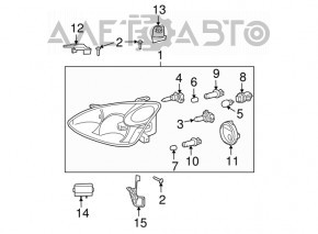 Right headlight mount lower inner Lexus RX300 RX330 RX350 RX400h 04-09