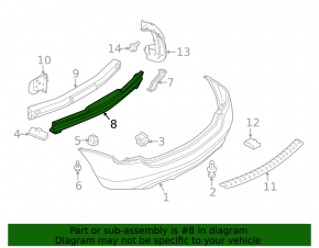 Nissan Murano z50 03-07 rear bumper absorber
