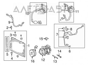 Air conditioning condenser-compressor pipe for Toyota Sequoia 2008-2020