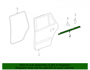 Molding door-glass central rear left Mercedes X164 GL