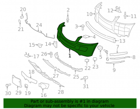 Front bumper bare Mercedes X164 GL W164 ML