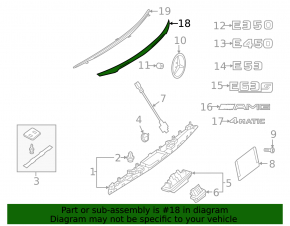 Mercedes W213 E 21-23 chrome trunk lid molding