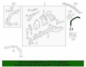 Right wing bracket Ford Mustang mk6 18-23 front