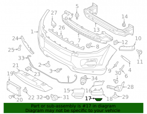 Right front bumper cap for Land Rover Range Rover Evoque 12-15, lower, under fog lights