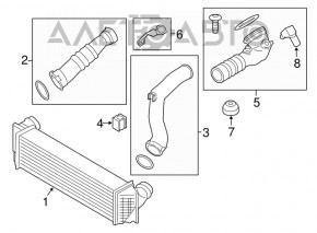 Intercooler pipe left second BMW X5 E70 07-13 3.0 type 2