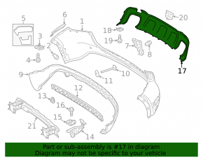 Mercedes GLA 15-17 rear bumper trim with night pkg