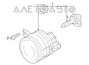 Fog lamp left PTF VW Tiguan 09-11 prerest