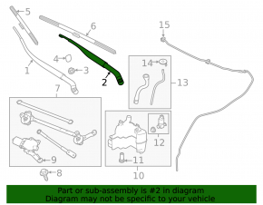 Left wiper arm Infiniti Q50 14-20