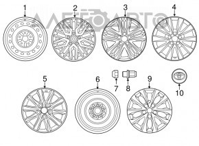 Wheel cap R16 5*114.3 Toyota Camry v55 15-17