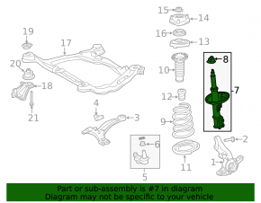 Shock absorber front right Toyota Sienna 15-16 AWD