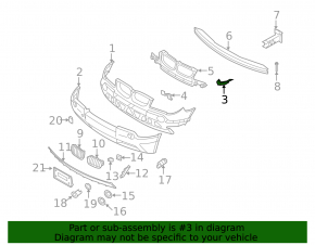 Left front bumper mount for BMW X3 E83 03-10