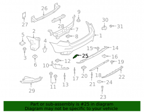 BMW X6 E71 08-14 Without m model right rear bumper tow hook cap