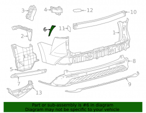 Rear bumper cover left Toyota Sienna 21-25