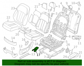 Rear right seat runner cover 2nd row rear right BMW X7 G07 19-26 black