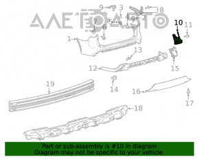 Rear bumper liner left Toyota Highlander 20-