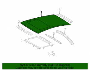 Metal roof for a sunroof for a Toyota Solara 2.4 04-08
