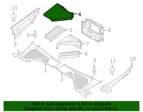 Cabin filter housing BMW X5 F15 14-18 upper part