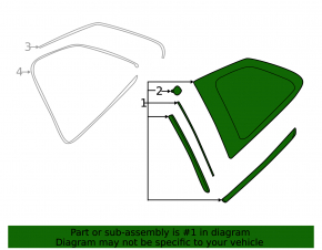 Rear left fixed glass window for Subaru Forester 19-24 SK