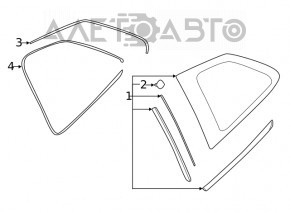 Rear left fixed glass window for Subaru Forester 19-24 SK