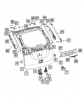 Dodge Durango 14- Tailgate Lock
