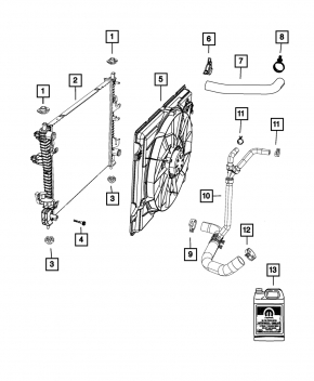 Radiator cooling water Jeep Grand Cherokee WK2 16-22 3.6 under a large fan SIGNEDA