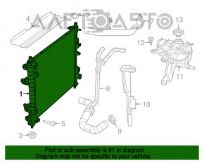 Jeep Grand Cherokee WK2 16-21 3.6 water cooling radiator for large fan
