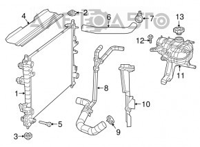 Jeep Grand Cherokee WK2 16-21 3.6 water cooling radiator for large fan