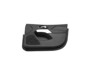 Jeep Cherokee KL 19-22 front right door panel, black with black leather insert, black leather armrest, gray molding