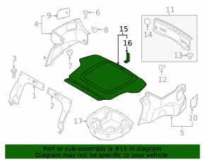 Trunk floor Hyundai Sonata 18-19 black
