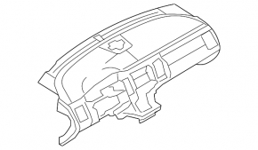 Torpedo front panel without AIRBAG Ford Flex 09-12 gray, crack, cut