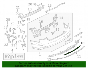 Rear bumper lip trim for the Audi A5 F5 18-19 S-Line