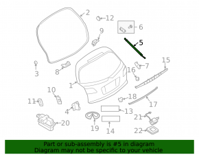 Left tailgate shock absorber for Infiniti FX35 FX45 03-07