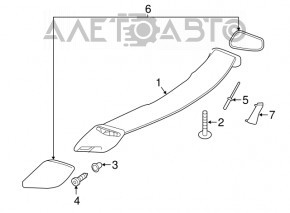 Trunk door trim side right Mercedes GLA 15-20 black gloss
