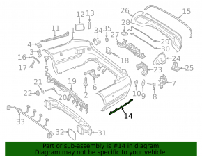 Right rear bumper molding Mercedes E-class W212 14-16