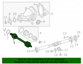 Drive axle rear left Mercedes W213 E 300 17-19 RWD