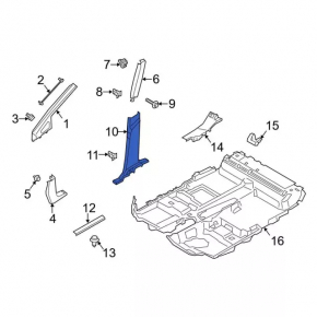 Ford Transit Connect MK2 13-18 black lower right center pillar trim
