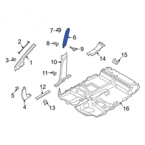 Ford Transit Connect MK2 13-18 black lower right center pillar trim
