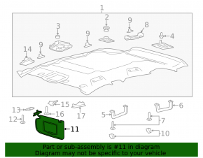 Left visor Lincoln MKC 15 - black, with control, without hook, broken fastening