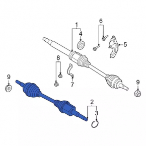 Drive axle shaft front left Ford Escape MK4 20- hybrid, plug-In