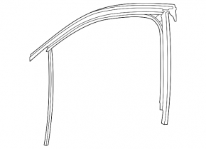 Upper front left door molding for Volkswagen ID.4 23-25 black with glass seal