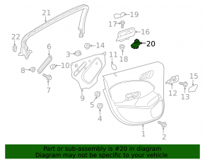 Rear left window lift control for a 19-22 Buick Encore