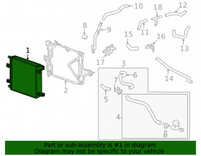 Additional right cooling radiator for Toyota Tundra 22-26 3.4