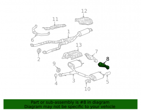 Rear left muffler bracket Lexus IS250 06-13