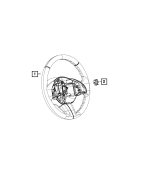 Naked steering wheel Fiat 500 12-19 leather, black