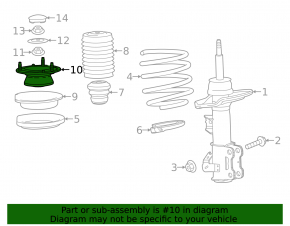 Front left shock absorber support for a 1919 Cadillac CTS