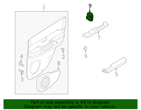 Rear left window lift control Nissan Versa Note 13-19