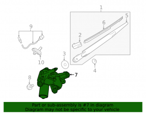 Rear wiper linkage with motor for Nissan Kicks 18-24
