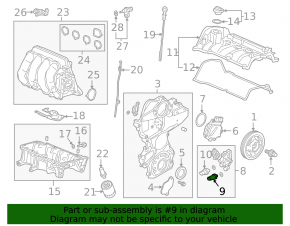 Honda Accord 13-17 hybrid oil pressure sensor, on the vtec valve