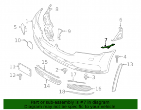 Front bumper mount left wing BMW 7 G11 G12 16-19