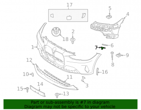 Front bumper mount left fender BMW 4 G22 G26 21-25 lower part